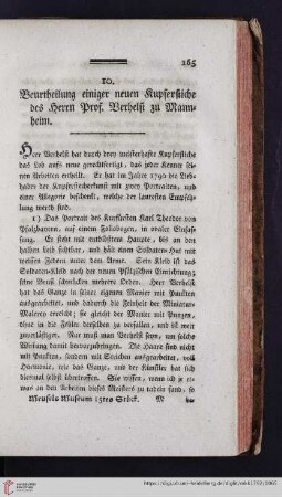 Beurtheilung einiger neuer Kupferstiche des Herrn Prof. Berhelst zu Mannheim