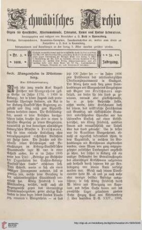 26: Wangenheim in Württemberg : eine Säkularerinnerung