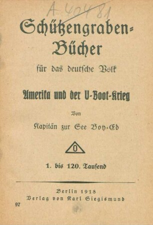 Amerika und der U-Boot-Krieg