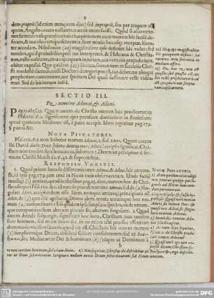 Sectio III. De nomine Adonai, & Adoni