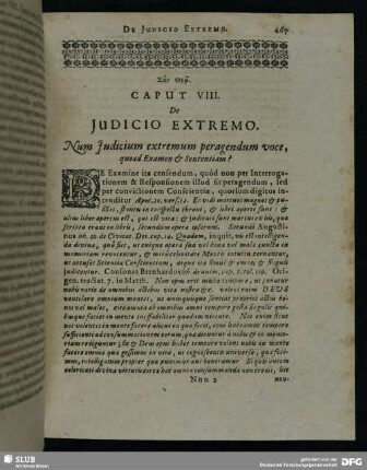 Caput VIII. De Judicio Extremo