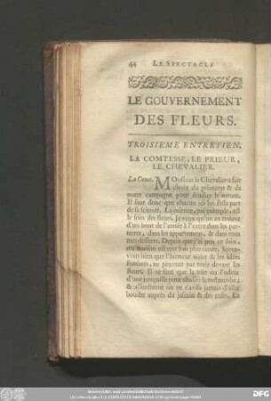 Le Gouvernement Des Fleurs. Troisieme Entretien.