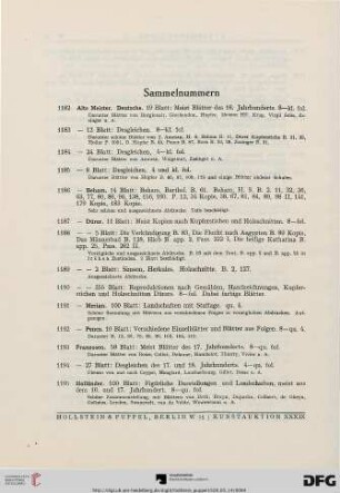 Sammelnummern (Nr. 1182-1252)