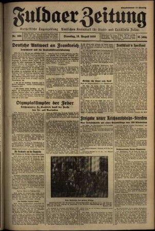 Ausgabe vom Dienstag, den 18. August 1936.