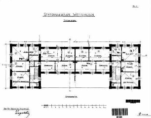 Wittighausen: Empfangsgebäude Verwaltungsgebäude Grundriß Stockaufbau