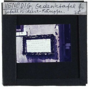 Venedig, Gedenktafel für Luigi Giacopino