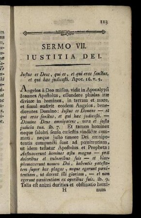 Sermo VII. Iustitia Dei.