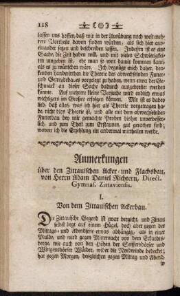 Anmerkungen über den Zittauischen Acker- und Flachsbau