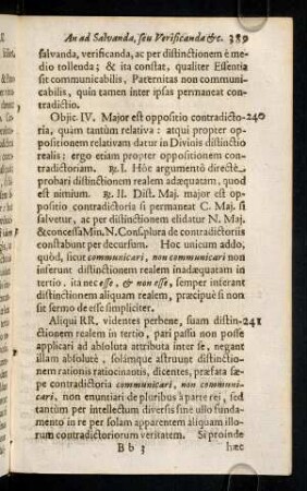 389-391, 240. Objic. IV. Major est oppositio ...