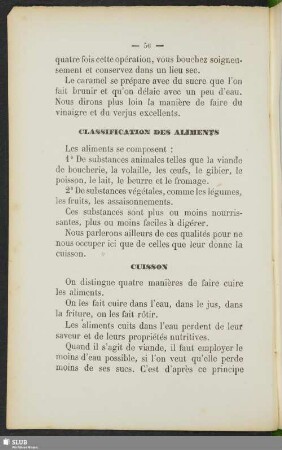 Classification des aliments