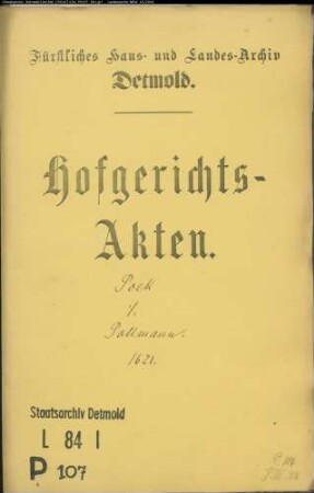Poeck (Poek, Pauk), Kaspar in Lemgo gegen Johann Pollmann in Detmold - Schuldforderung