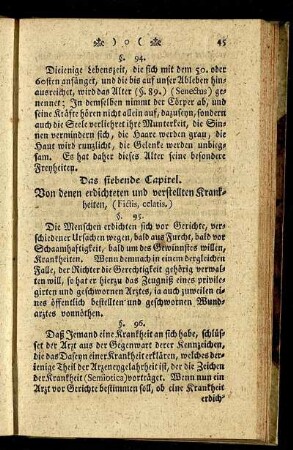 Das siebende Capitel. Von denen erdichteten und verstellten Krankheiten, (Fictis, celatis.)