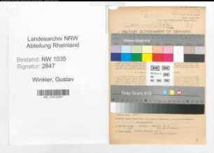 Entnazifizierung Gustav Winkler , geb. 19.11.1887 (Buchhalter)