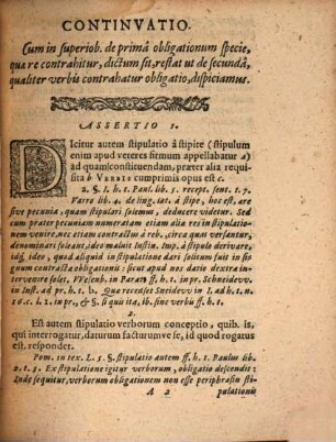 Disp. V. lib. III. ... assertiones legalis de verborum obligationibus et fideiussoribus