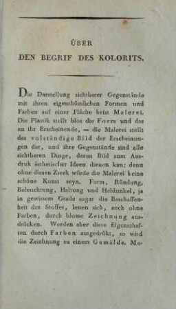 Über den Begrif des Kolorits