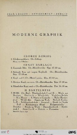Moderne Graphik (Nr. 1-867)