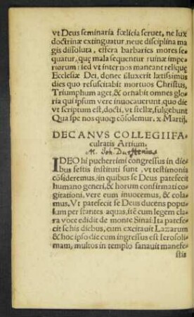 Decanus Collegii Faculratis Artium.