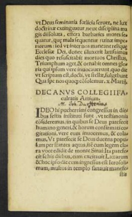 Decanus Collegii Faculratis Artium.