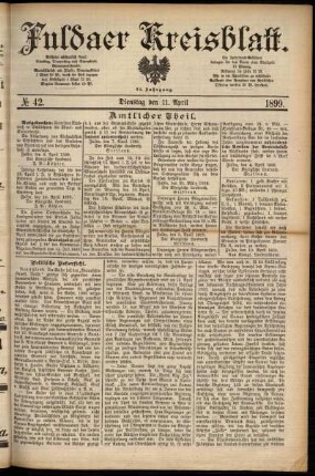 Erste Ausgabe vom Dienstag, den 11. April 1899.