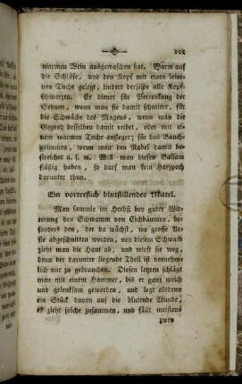 Ein vortrefflich blutstillendes Mittel.