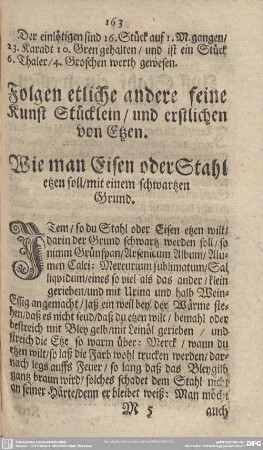 Folgen etliche andere seine Kunst Stücklein/ und erstlichen von Etzen.