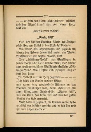 227-231, "Maria, hilf!"