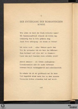 C. Der Untergang der romantischen Sonne