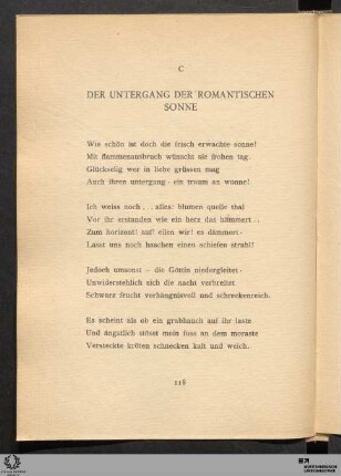 C. Der Untergang der romantischen Sonne
