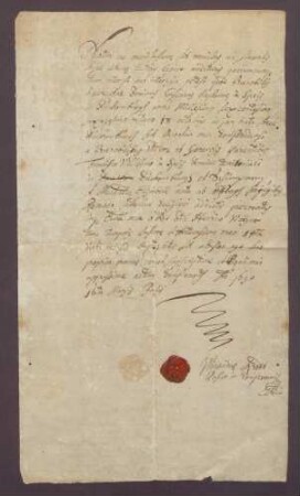 Testimonium nativitatis des Kaspar Stephan Spies von Büllesheim zu Schimpern.