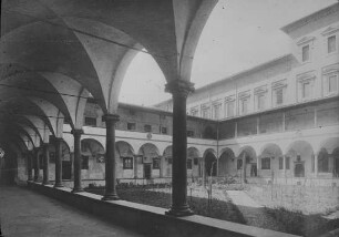 Florenz, S. Lorenzo, Aussenansicht, Kreuzgang, Kreuzganghof; Brunelleschi, Filippo; Manetti, Antonio