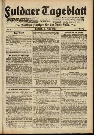Ausgabe vom Mittwoch, den 06. April 1921.