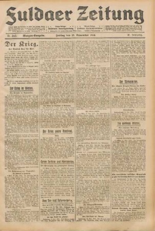 Ausgabe vom Freitag, den 13. November 1914.