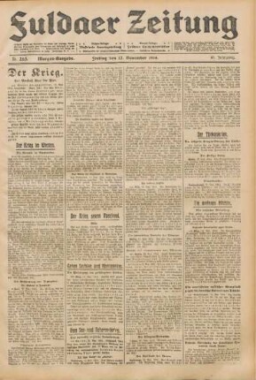 Ausgabe vom Freitag, den 13. November 1914.