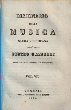 Dizionario della musica sacra e profana. 7