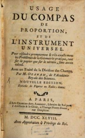 L' usage du Compas de proportion