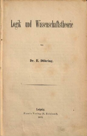 Logik und Wissenschaftstheorie