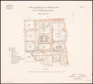 Friedrich-Wilhelms-Universität (Humboldt-Universität) Berlin Hörsaalgebäude: Grundriss Kellergeschoss 1:100