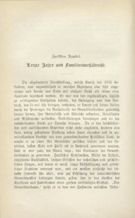 Zwölftes Kapitel. Letzte Jahre und Familienverhältnisse
