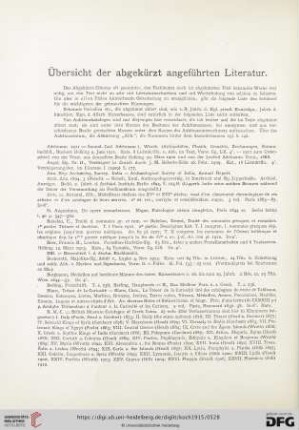 Übersicht der abgekürzt angeführten Literatur