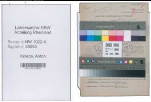 Entnazifizierung Anton Knieps , geb. 05.09.1892 (Beamter)