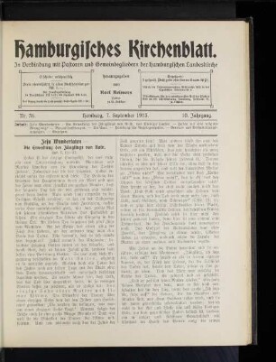 Nr. 36. Hamburg, 7. September 1913. 10. Jahrgang.