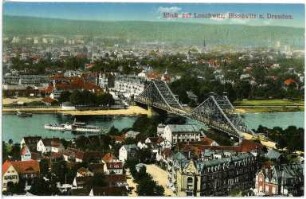 Dresden. Blick auf Loschwitz, Blasewitz und Dresden