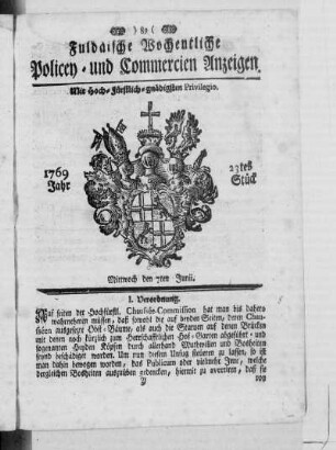 23tes Stück, Ausgabe vom 7. Junii 1769