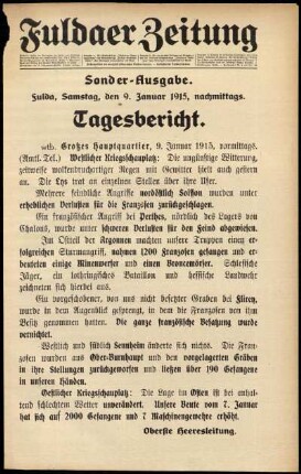 Ausgabe vom Samstag, den 09. Januar 1915.
