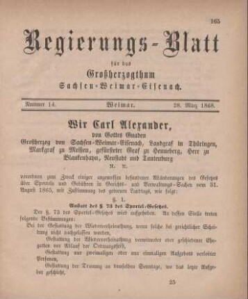 Nr. 14 : 28. März 1868