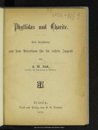 Phyllidas und Charite : eine Erzählung aus dem Alterthum für die reifere Jugend