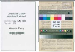 Entnazifizierung Emmy Wiegratz , geb. 14.03.1893 (Friseuse)