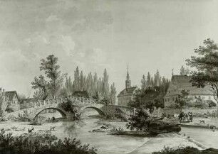 Dresden-Lockwitz: "Vue du Pont et chateau de Lokwitz près de Dresde"