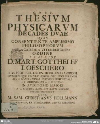 Thesium Physicarum Decades Duae