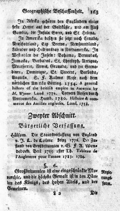 Zweyter Abschnitt. Buergerliche Verfassung